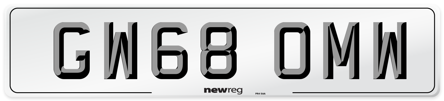 GW68 OMW Number Plate from New Reg